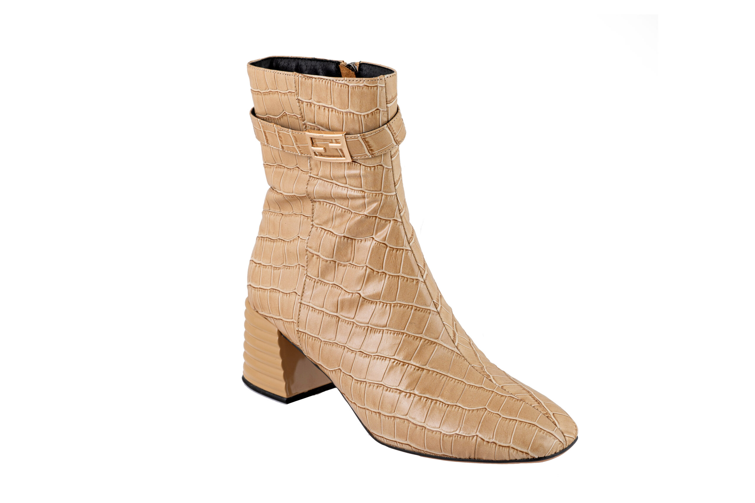 JEFFREY CAMPBELL FAVELA WOMEN’S LEATHER CROCO BOOTS