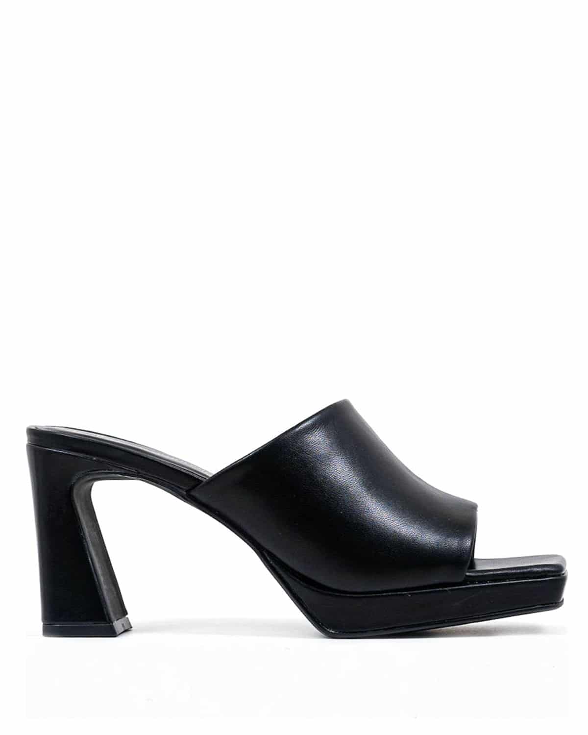 JEFFREY CAMPBELL WOMENS SQUARED BLACK MULES