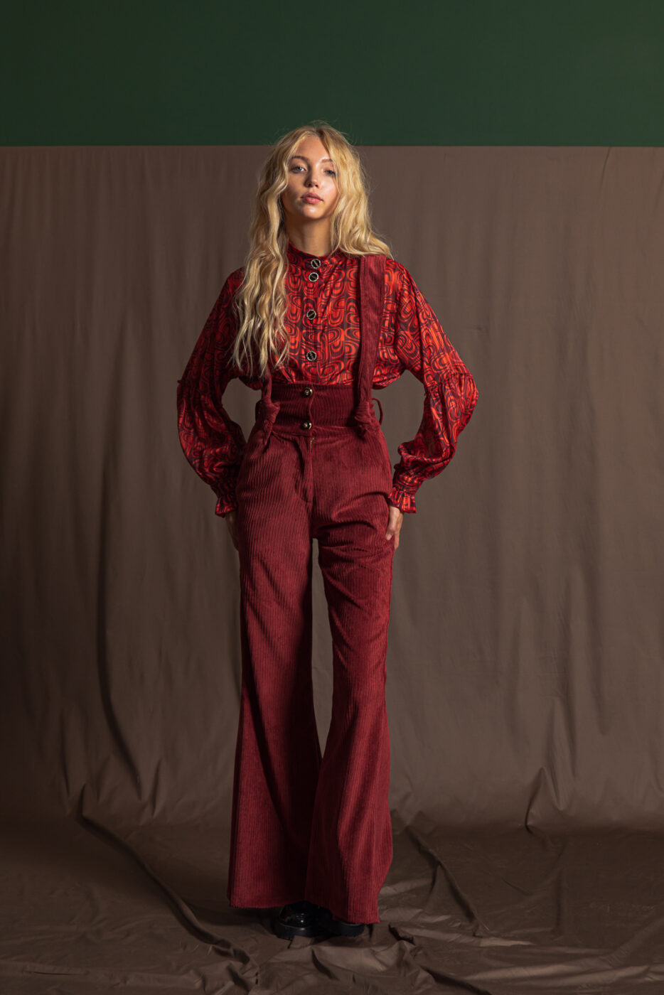 Tansy frared pants bordeaux